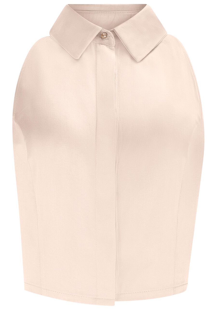 Camisa Cropped em Tecido Plano, . Camisa Cropped em Tecido Plano, , large.