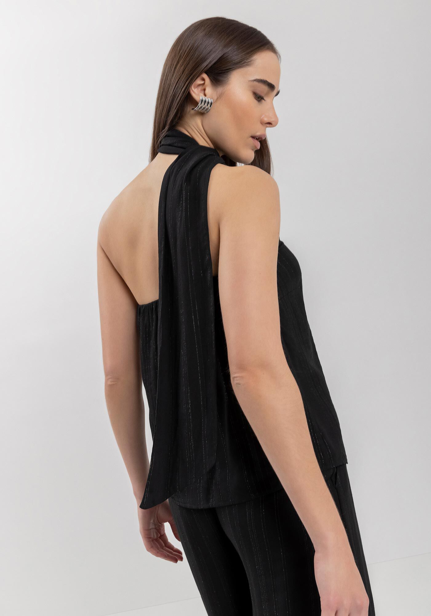 Blusa De Um Ombro S&oacute; Com Faixa Em Viscose, , large.