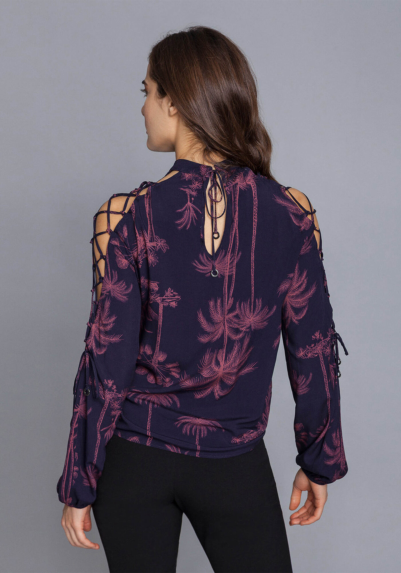 Blusa Manga Longa Lace Up, , large.