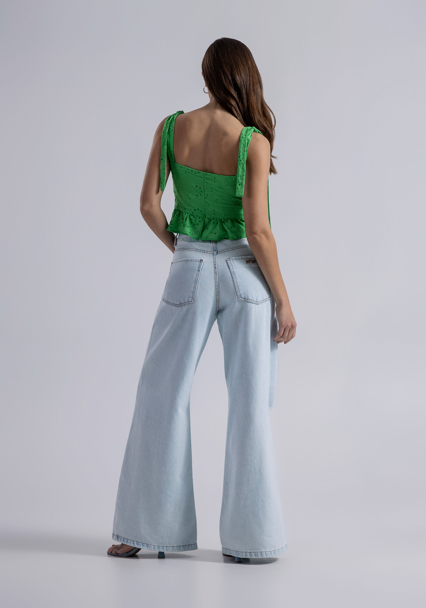 Blusa com Al&ccedil;as em Laise com Babado, , large.