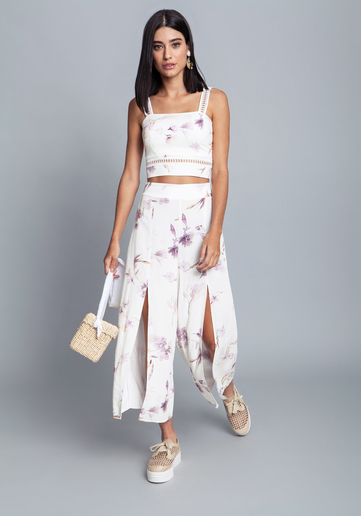 Cal&ccedil;a Tecido Rayon Stars Pantacourt, , large.