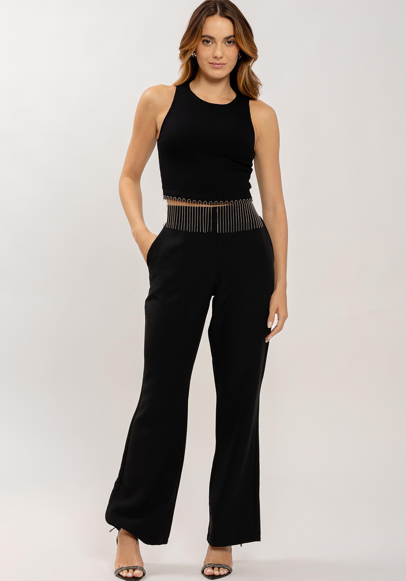 Regata Canelada Cropped com Franjas, , large.