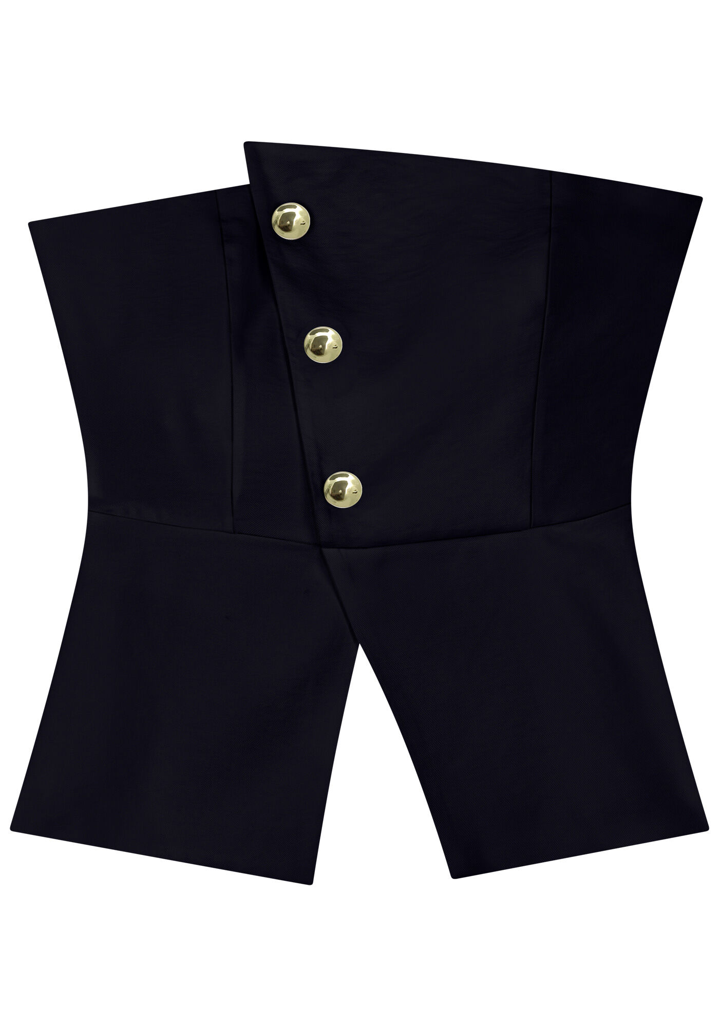 Blusa Assim&eacute;trica Sem Mangas Com Bot&otilde;es E Z&iacute;per, PRETO, large.