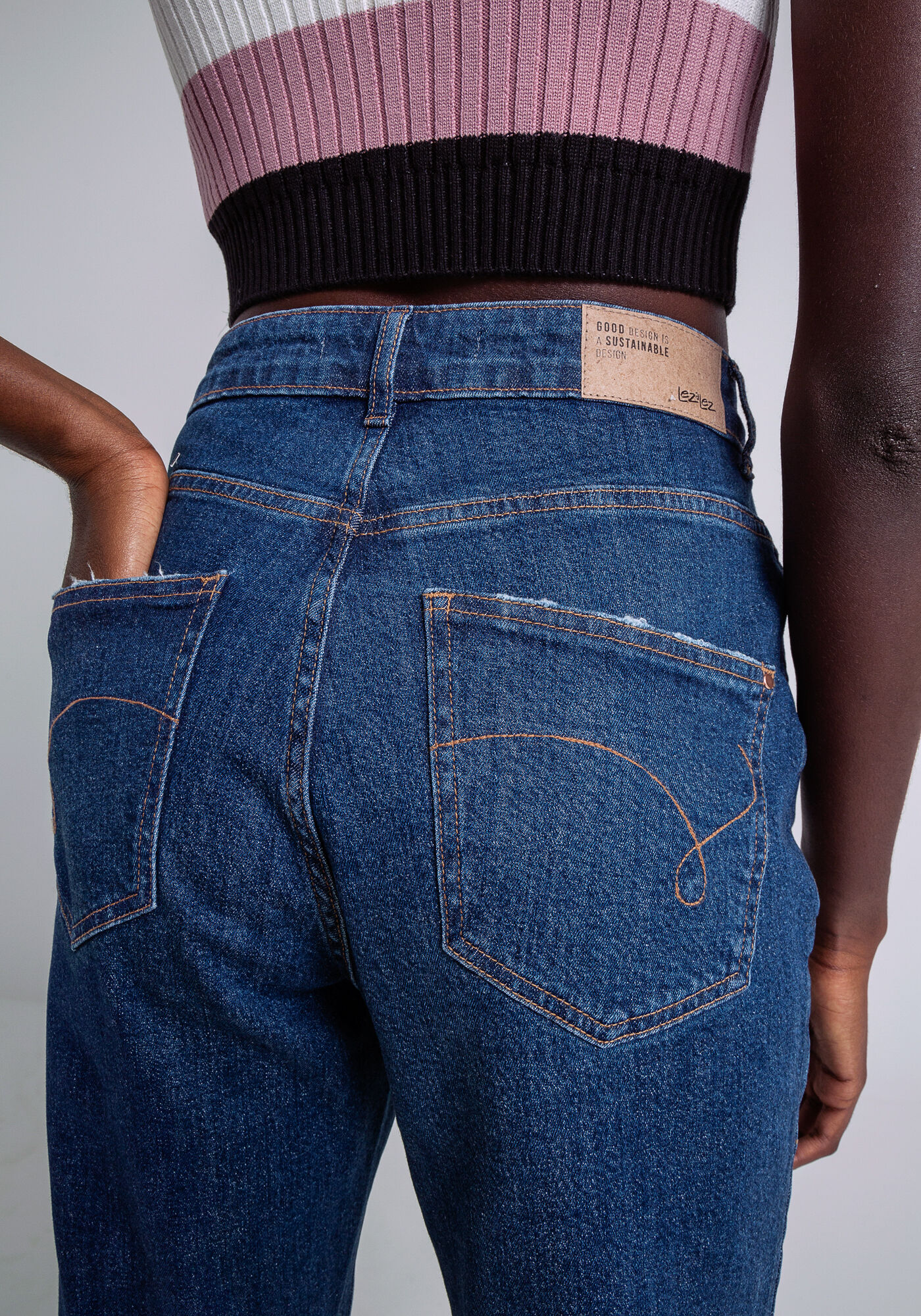 Cal&ccedil;a Jeans Mom Cintura Alta, , large.