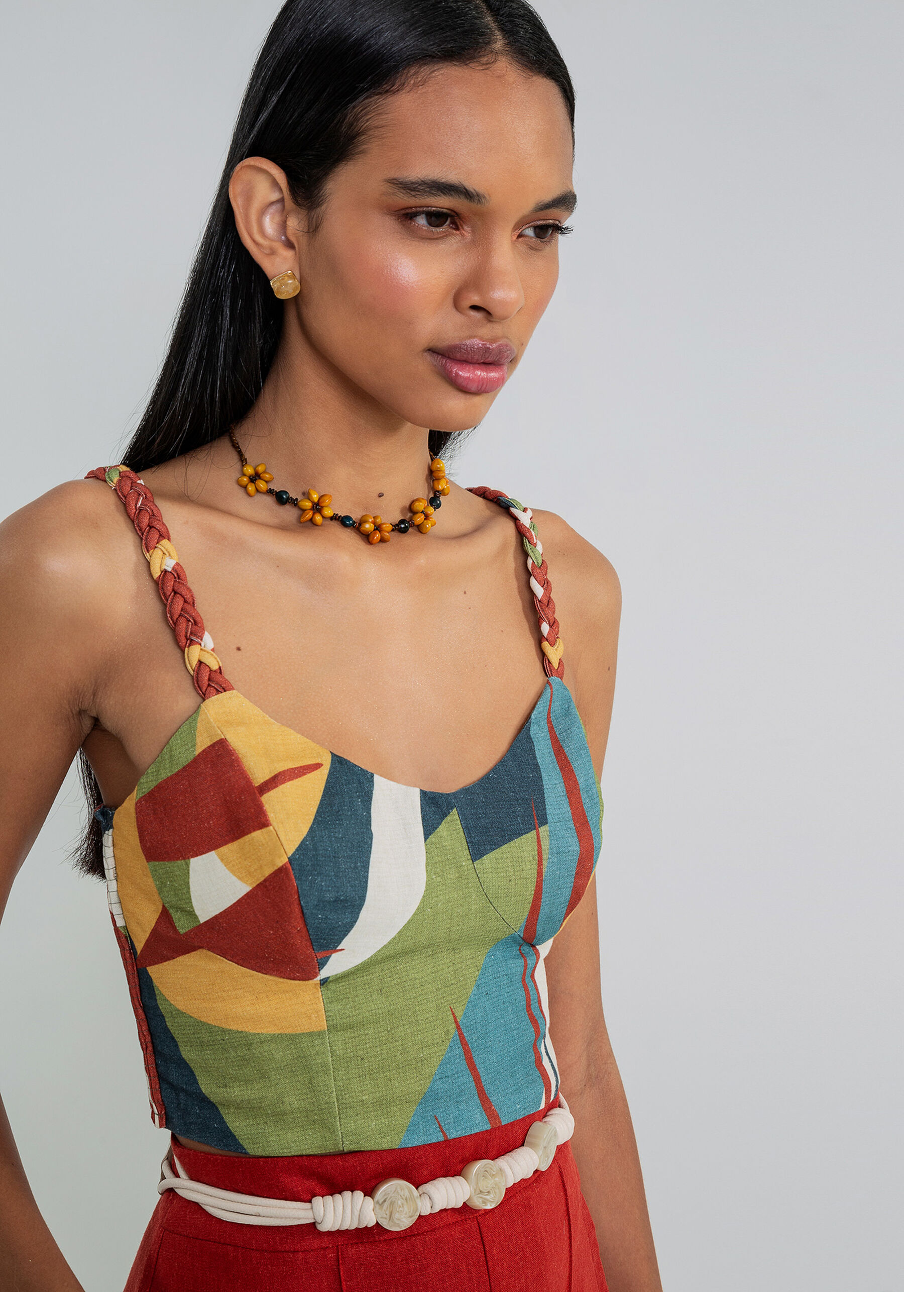 Blusa com Alças Cropped Linho, . Blusa com Alças Cropped Linho, , large.