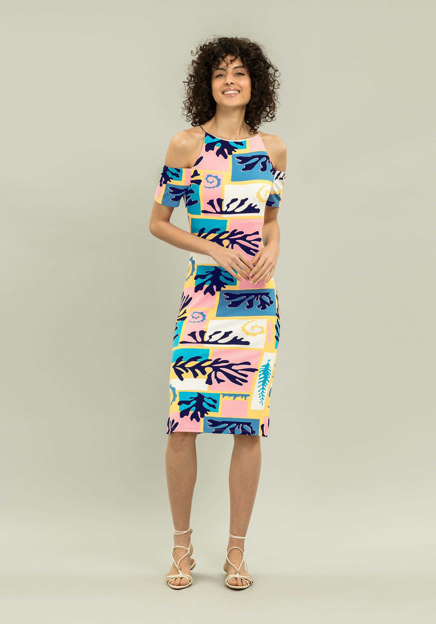 Vestido M&iacute;di Recorte Ombros, , large.