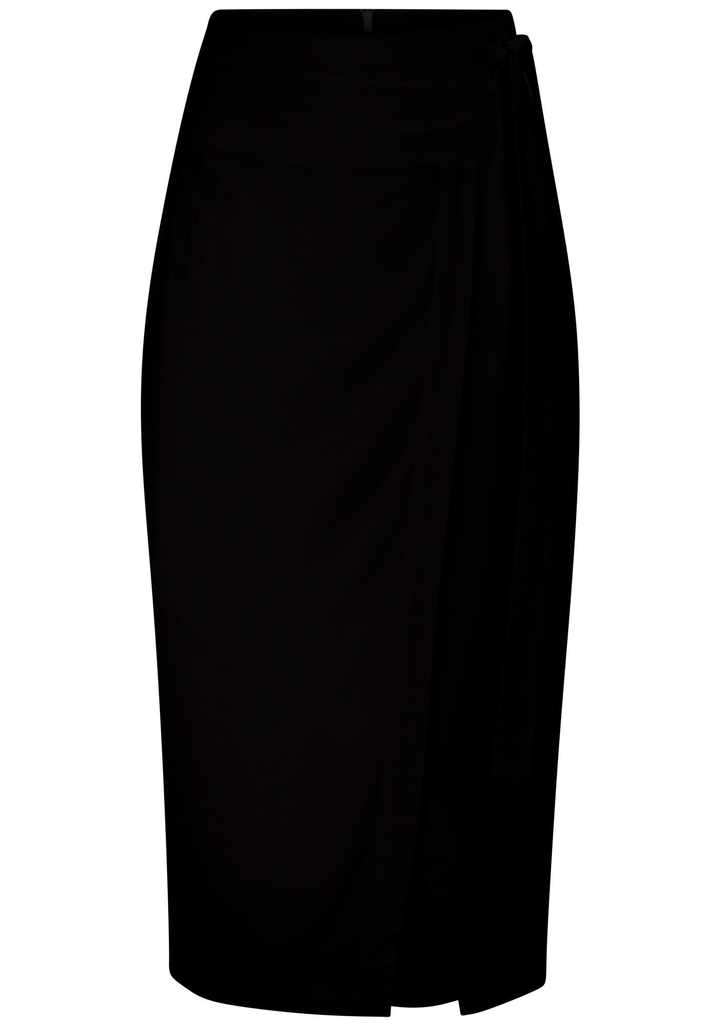 Saia Midi Transpassada Cintura Alta com Bolso, , large.