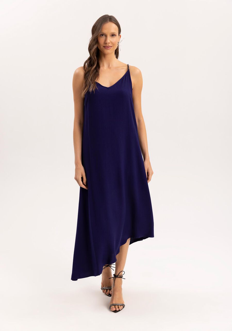 Vestido Midi Assimétrico com Strass Alças, . Vestido Midi Assimétrico com Strass Alças, , large.