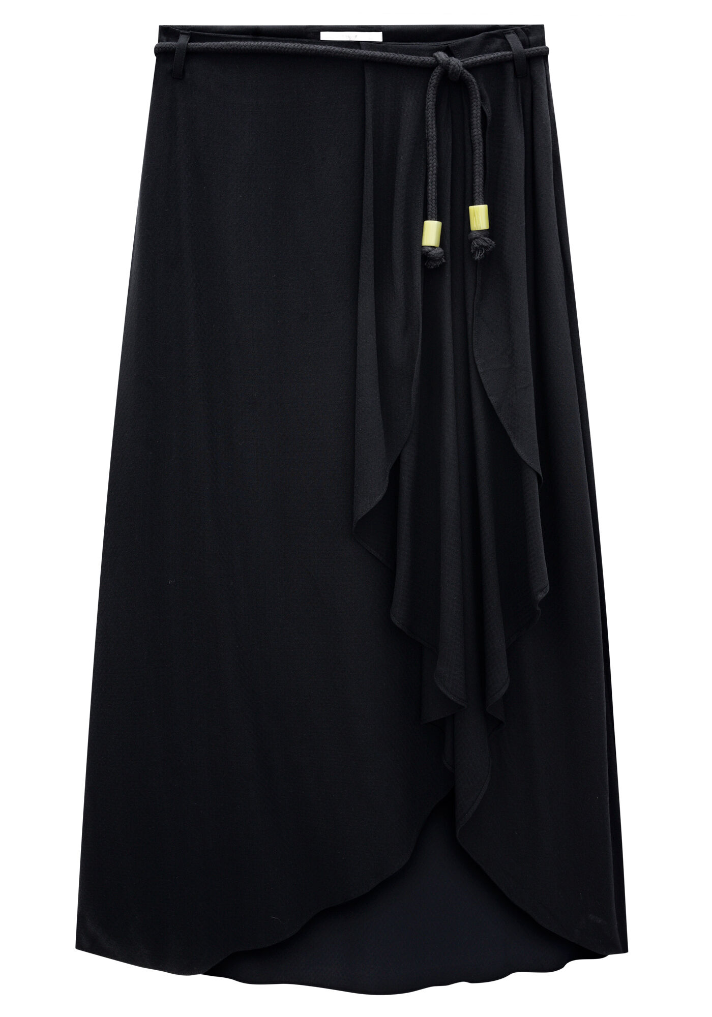 Saia Midi Viscose com Babado Fenda, , large.