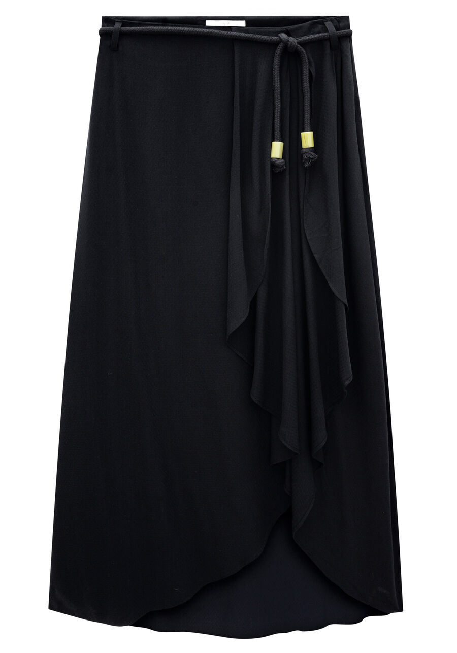 Saia Midi Viscose com Babado Fenda, . Saia Midi Viscose com Babado Fenda, , large.