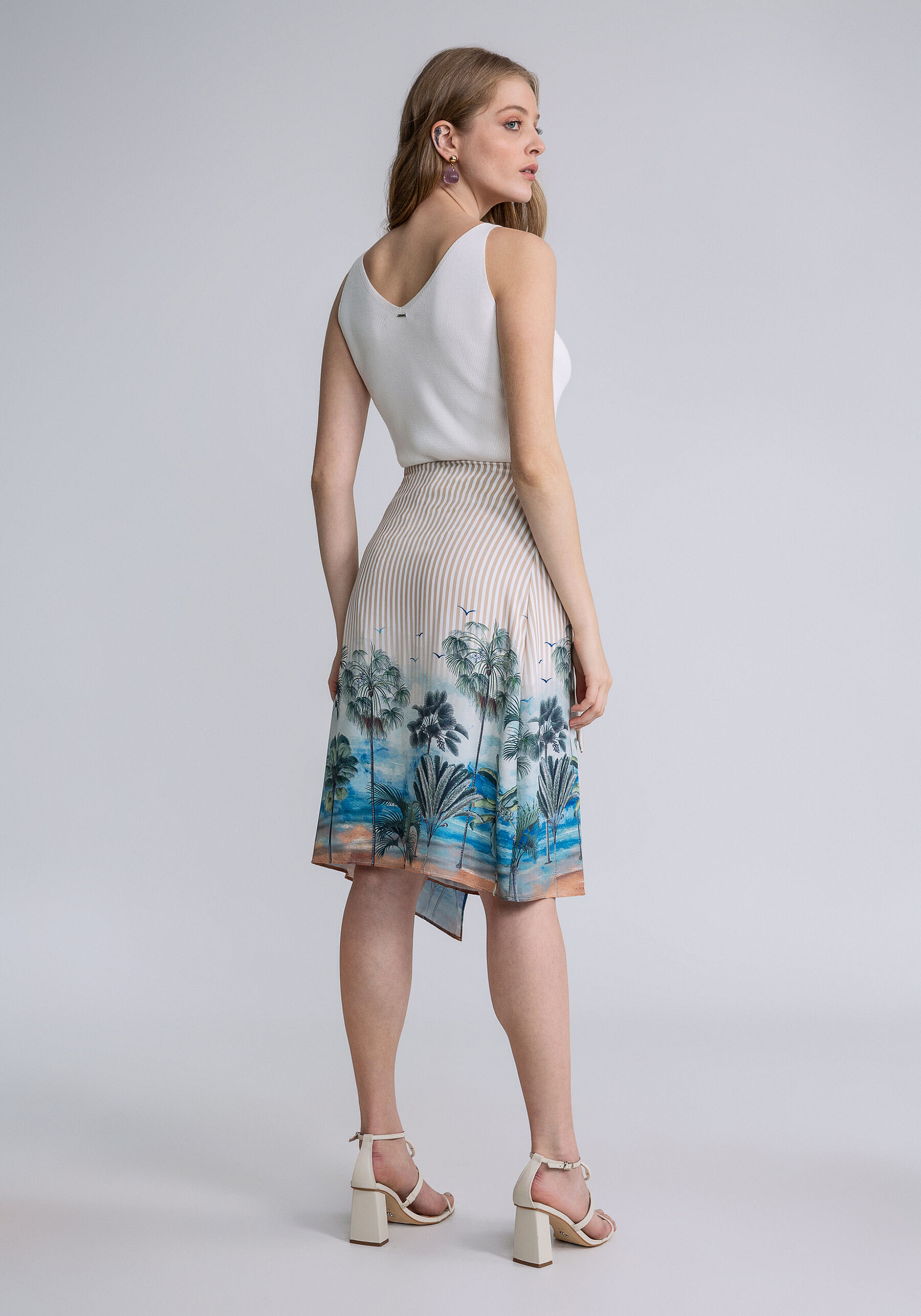 Saia Midi Transpassada Estampa, . Saia Midi Transpassada Estampa, , large.