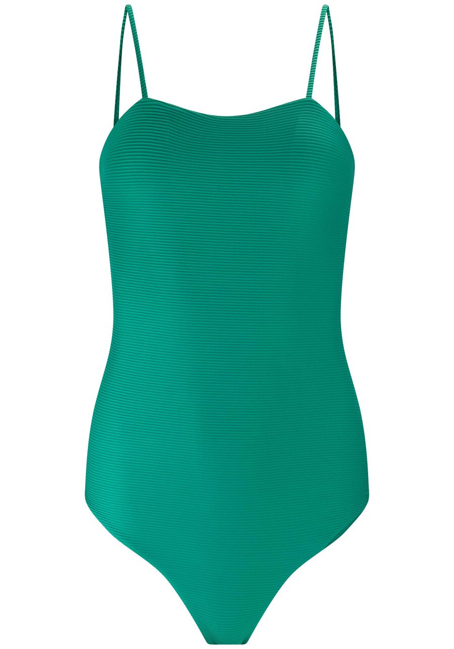 Maiô Decote Reto Canelado com Amarração Costas, VERDE BETA. Maiô Decote Reto Canelado com Amarração Costas, VERDE BETA, large.