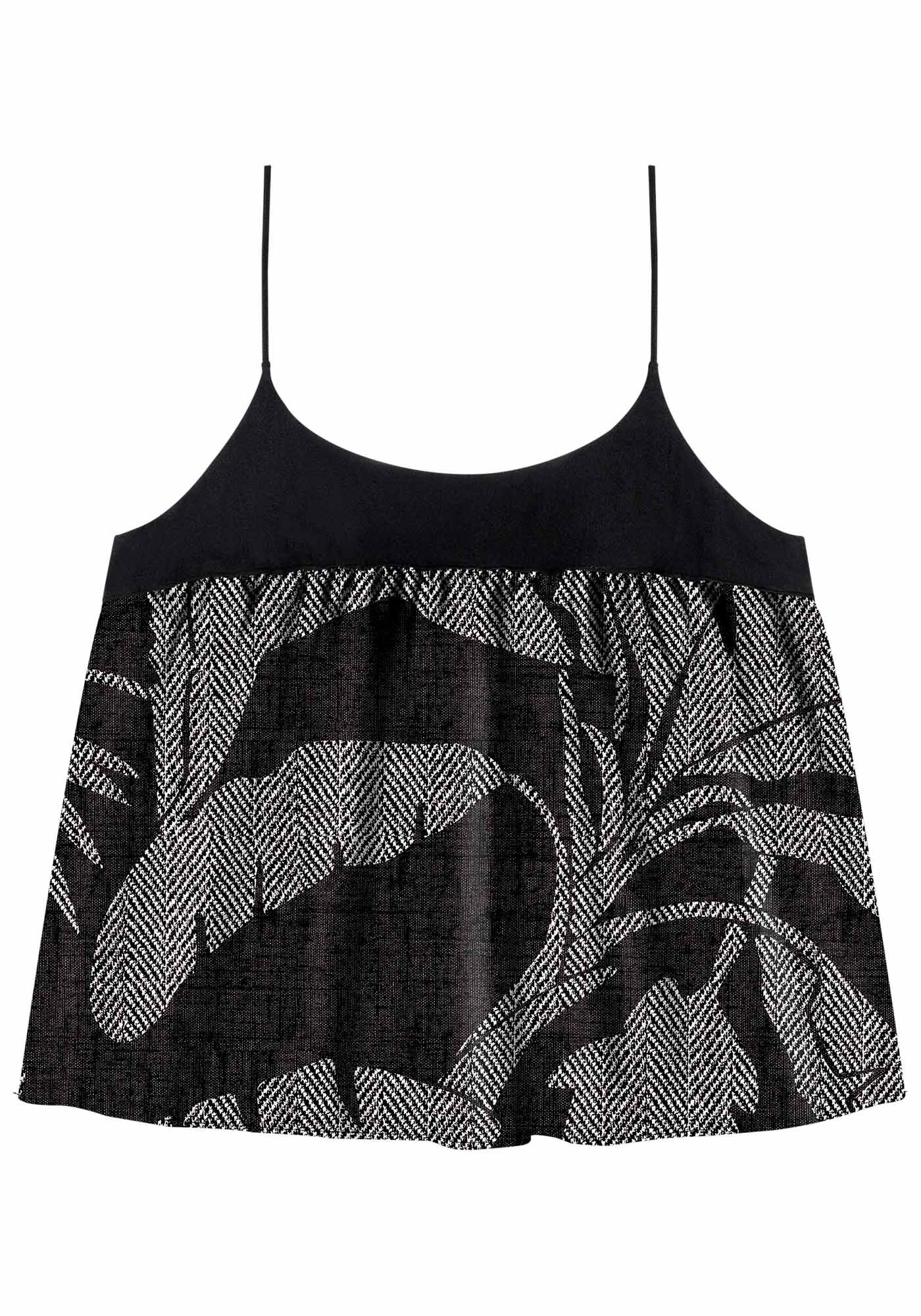 Blusa Ampla Estampada em Viscose com Franzido, , large.