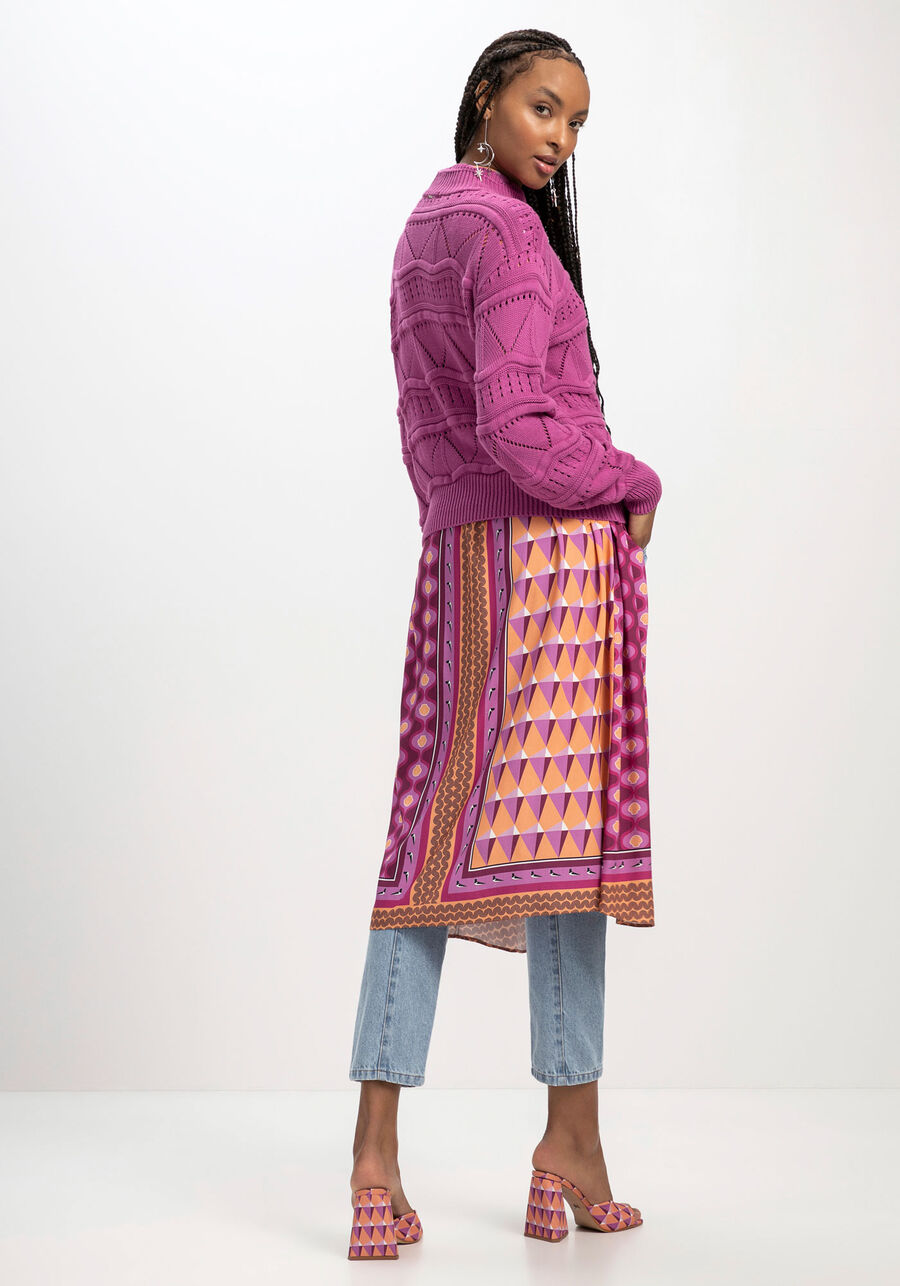 Blusão em Tricô Texturizado com Detalhe Gola, . Blusão em Tricô Texturizado com Detalhe Gola, , large.