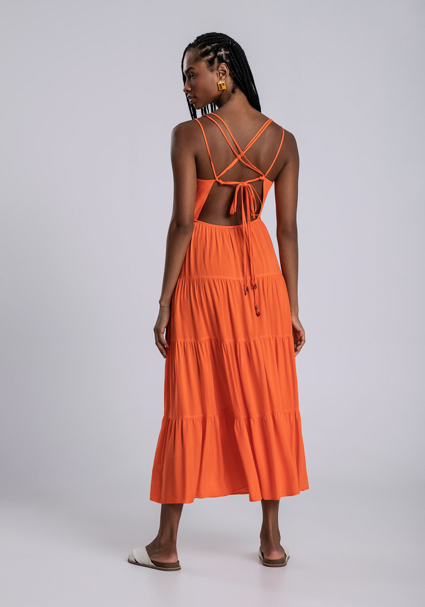 Vestido Midi em Camadas e Amarra&ccedil;&atilde;o Cores, , large.