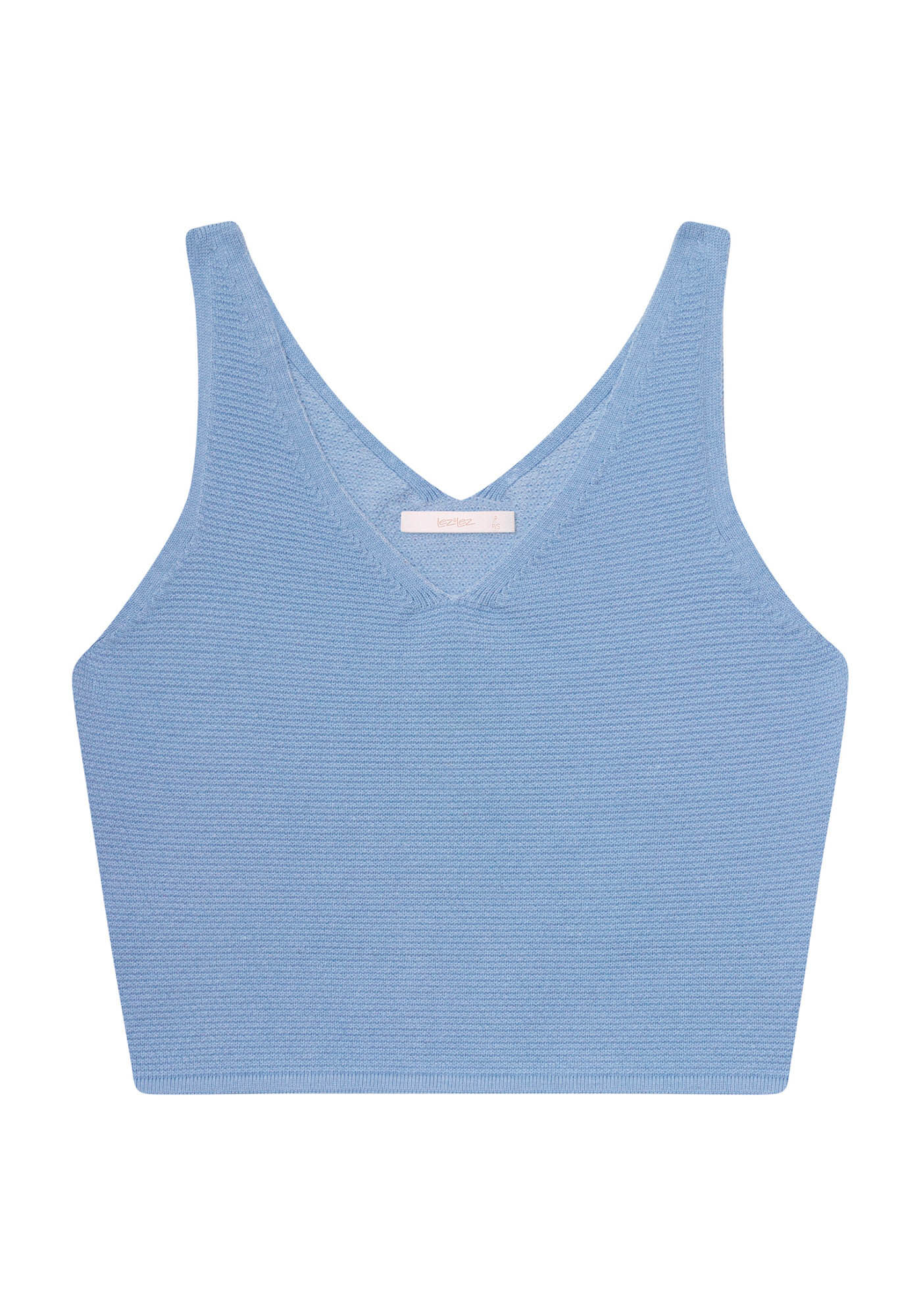 Blusa com Al&ccedil;as Decote V Tric&ocirc;, AZUL, large.