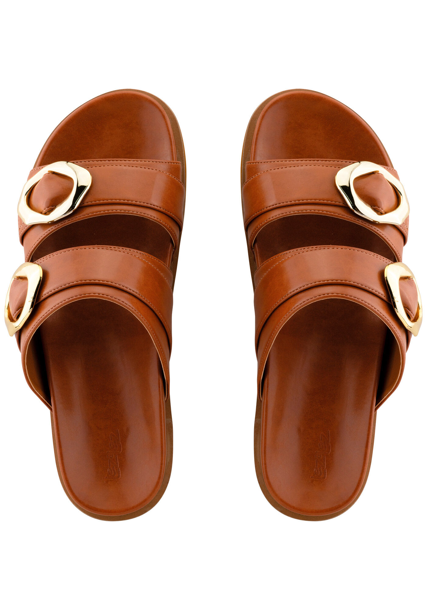 Rasteira Slide Dupla com Fivela, , large.