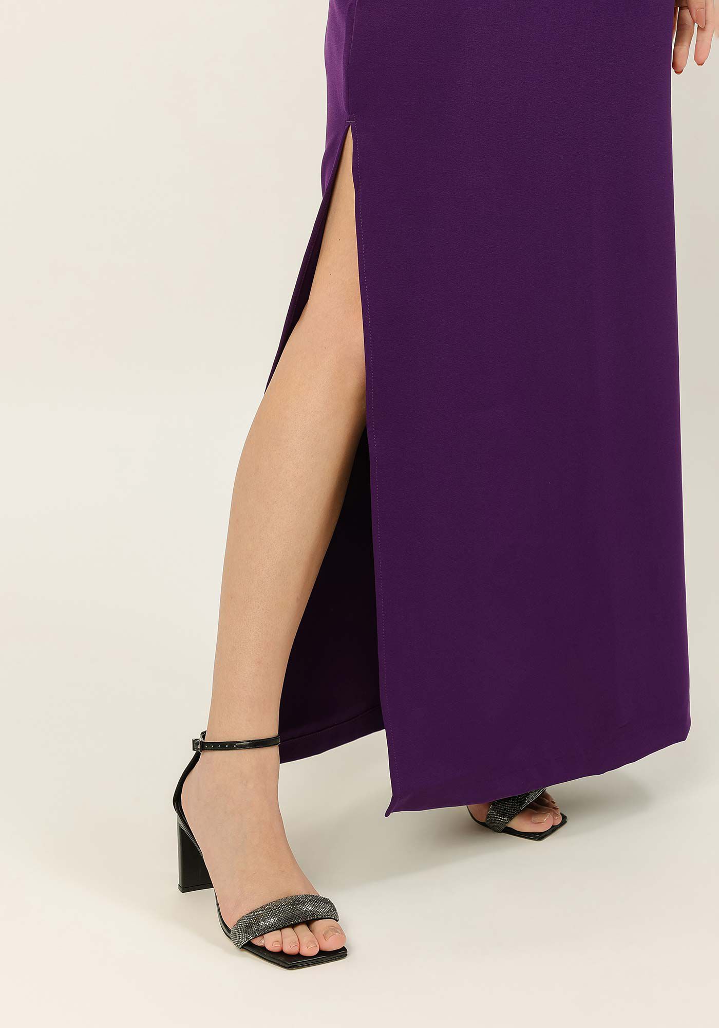 Saia Longa Reta com Fenda Lateral, , large.