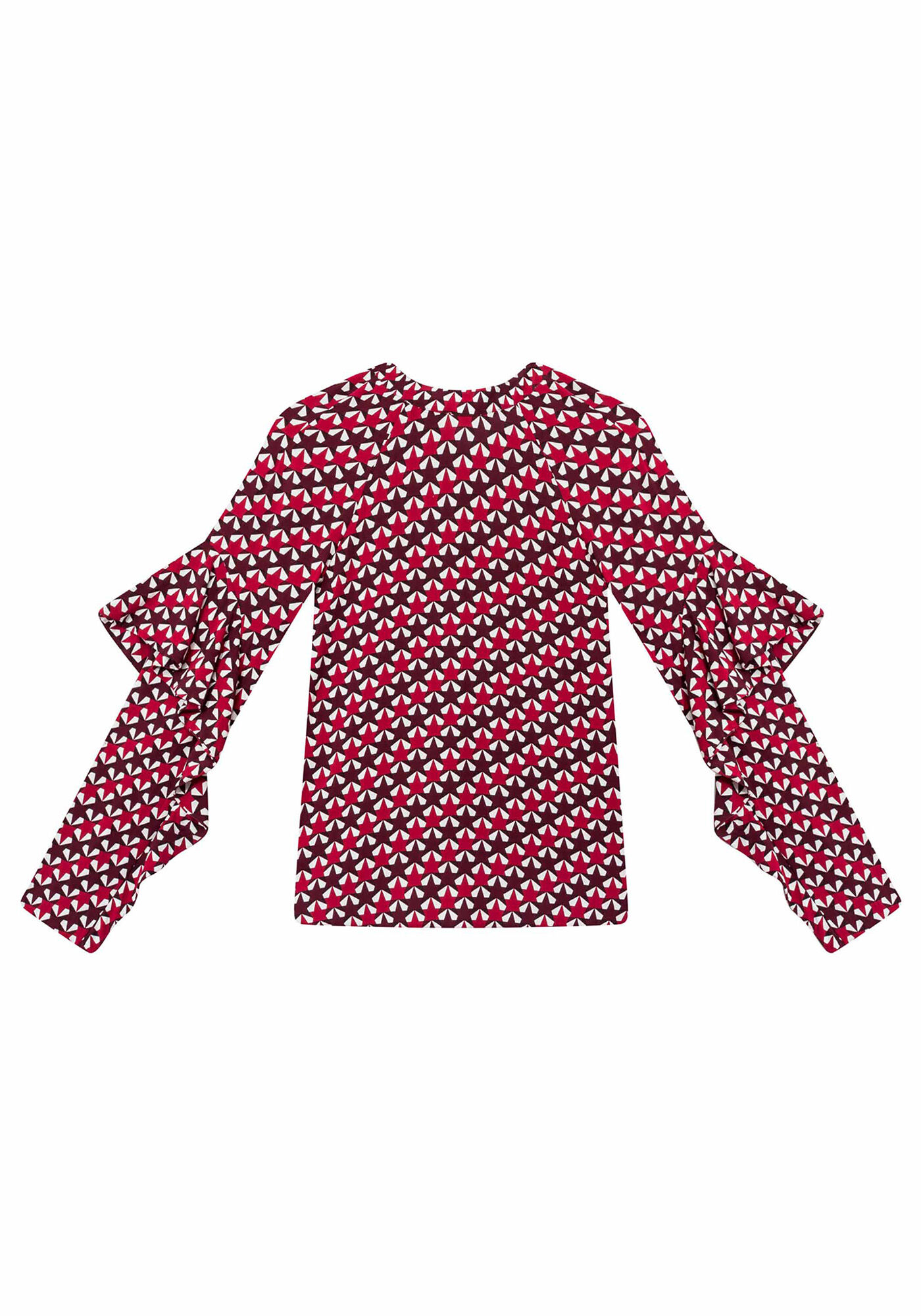 Blusa Manga Longa Babados Tecido, , large.