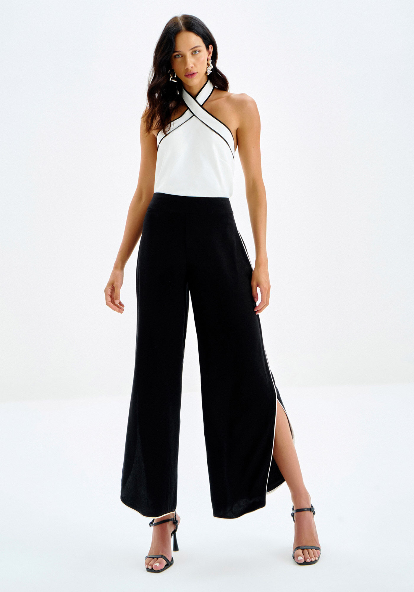 Cal&ccedil;a Reta em Viscose com Fenda, , large.