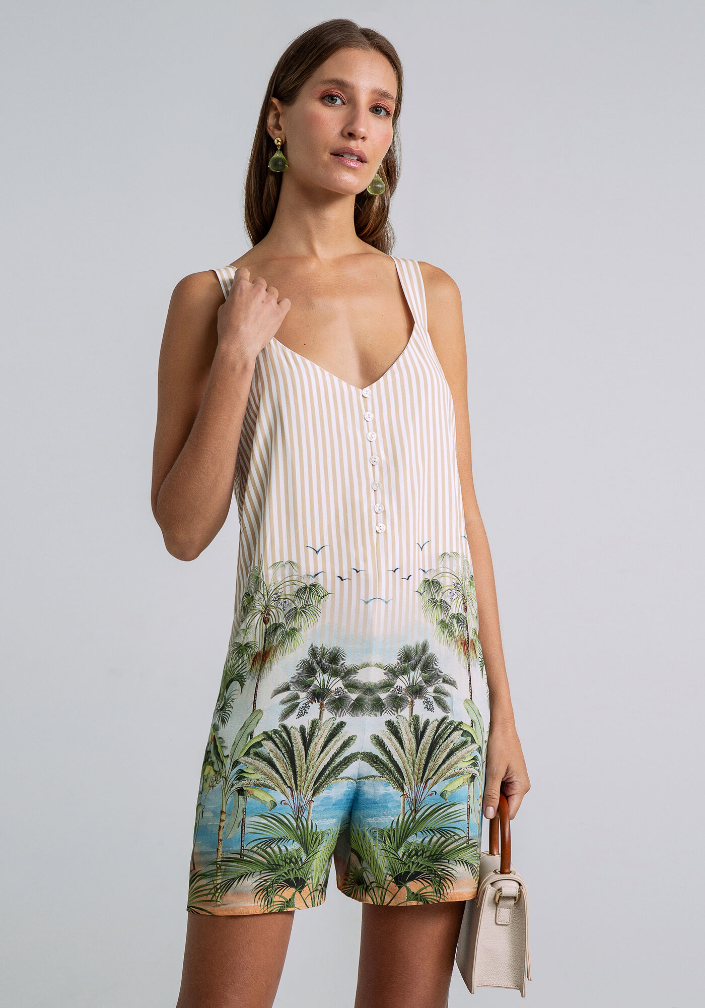 Macac&atilde;o Curto Faixa Estampa, GUARDA SOL, large.