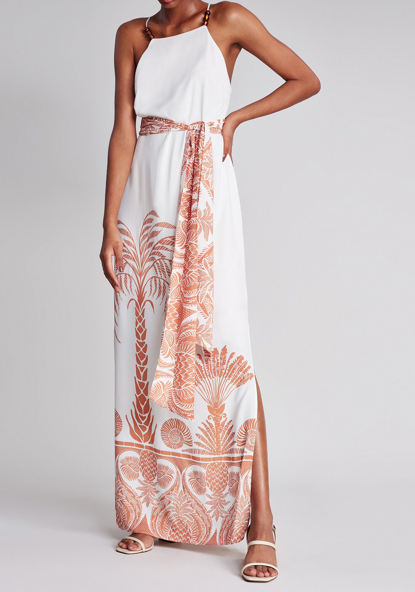 Vestido M&iacute;di Cinto Estampa, , large.