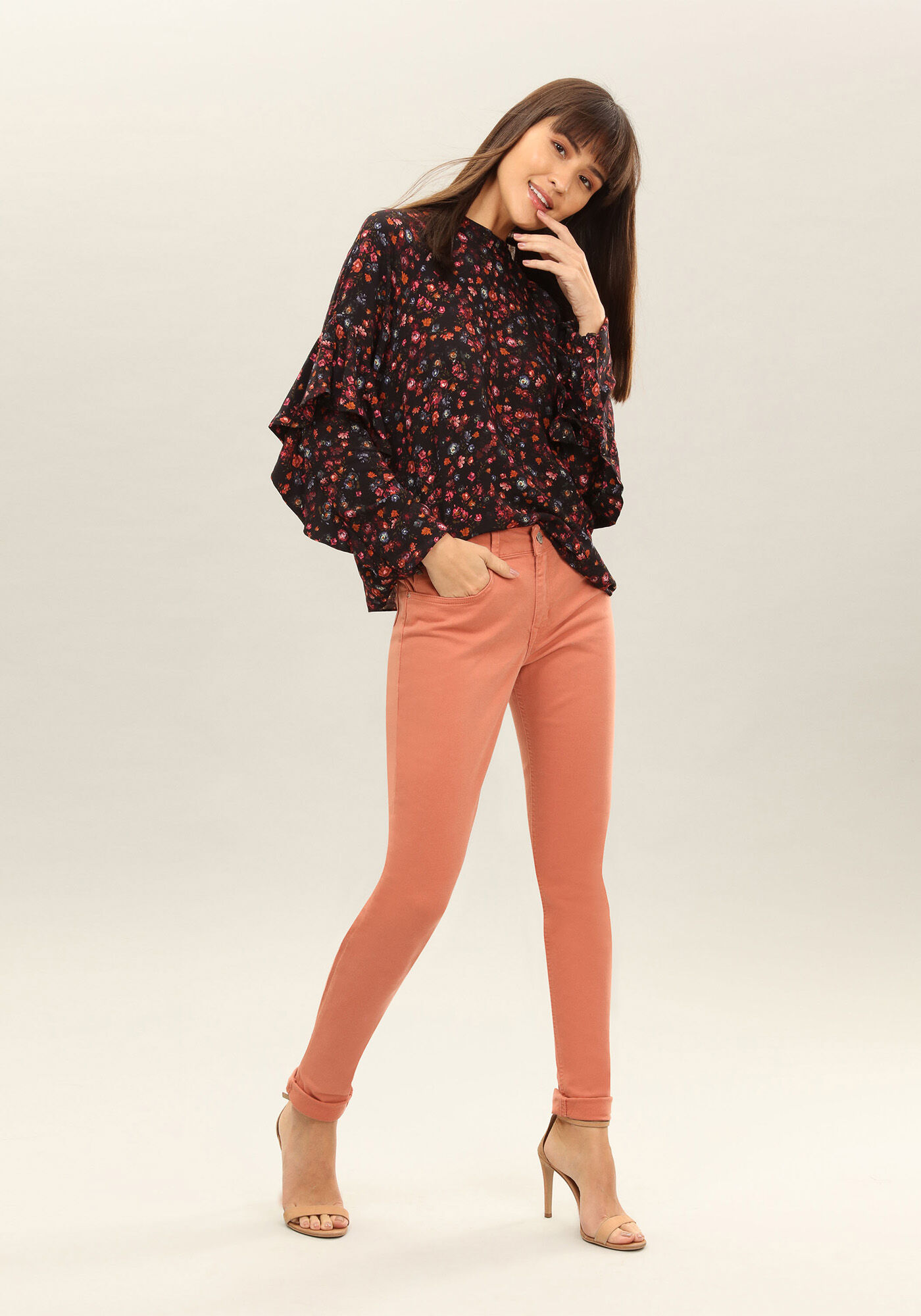 Blusa Manga Longa Babados Tecido, , large.