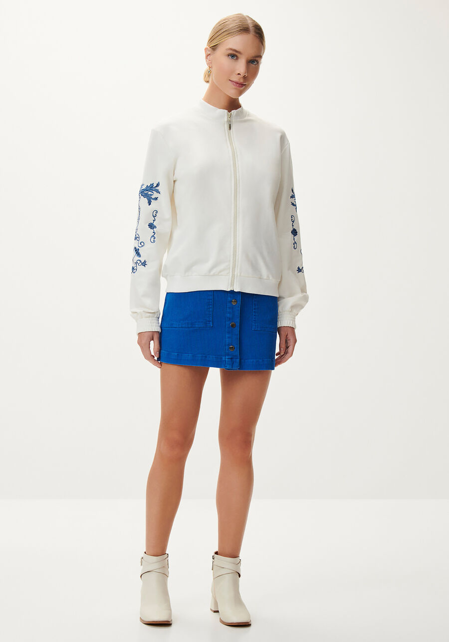 Jaqueta Bomber em Molecotton com Bordado Manga, . Jaqueta Bomber em Molecotton com Bordado Manga, , large.