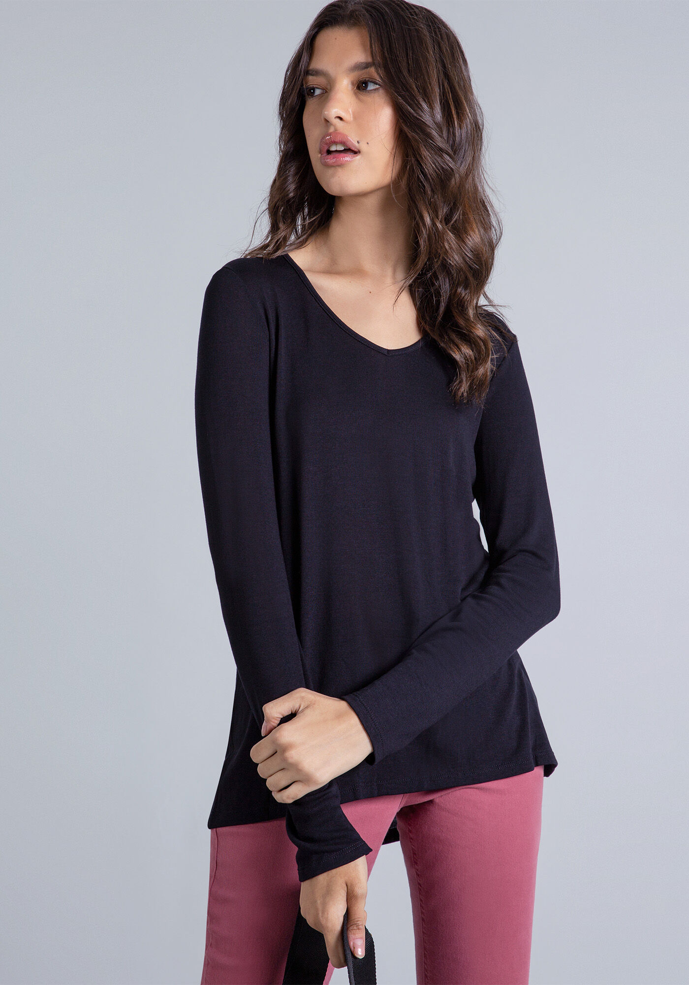 Blusa Manga Longa B&aacute;sica, , large.