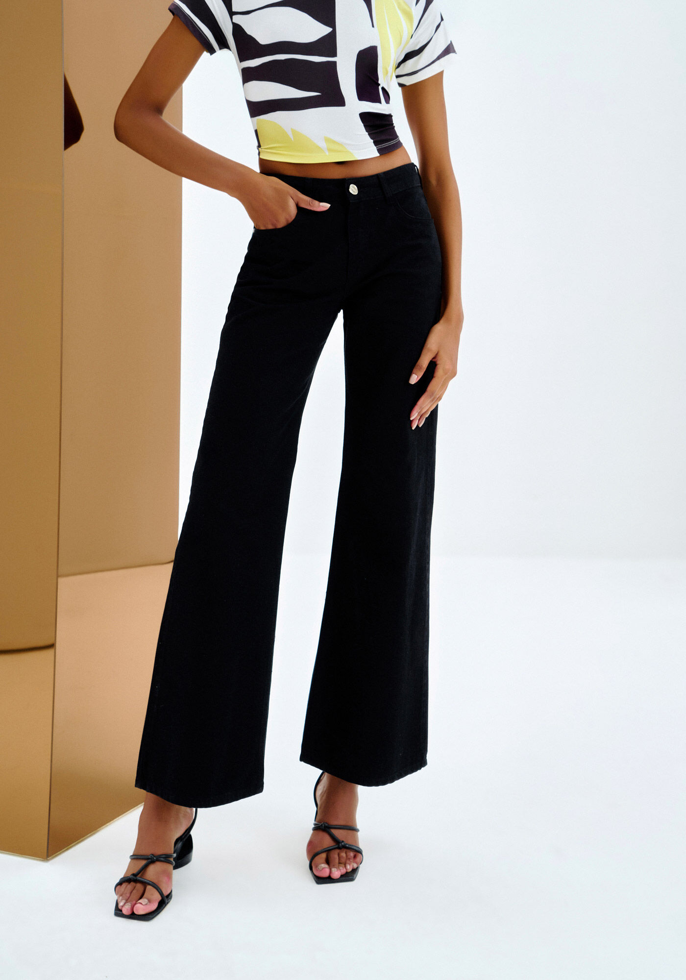 Cal&ccedil;a Sarja Wide Leg Cintura Alta, , large.