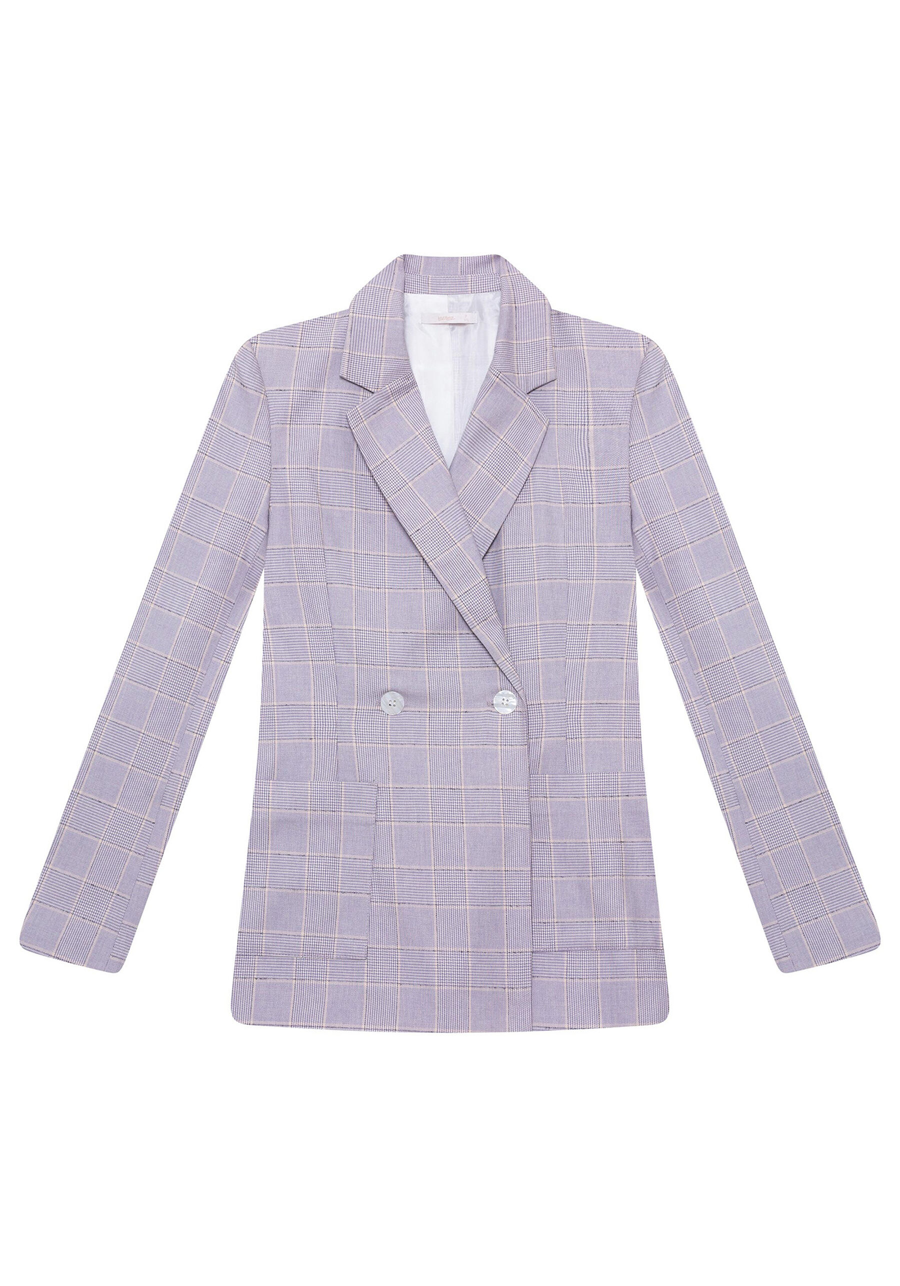 Blazer Manga Longa Xadrez, BEGE. Blazer Manga Longa Xadrez, BEGE, large.