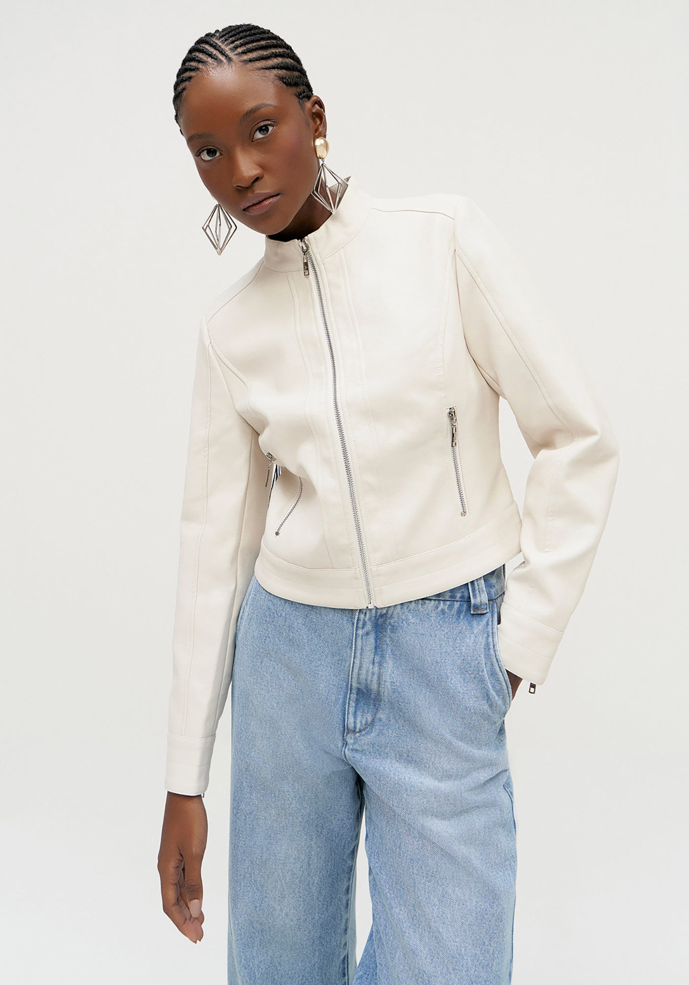 Jaqueta em PU com Z&iacute;per, , large.