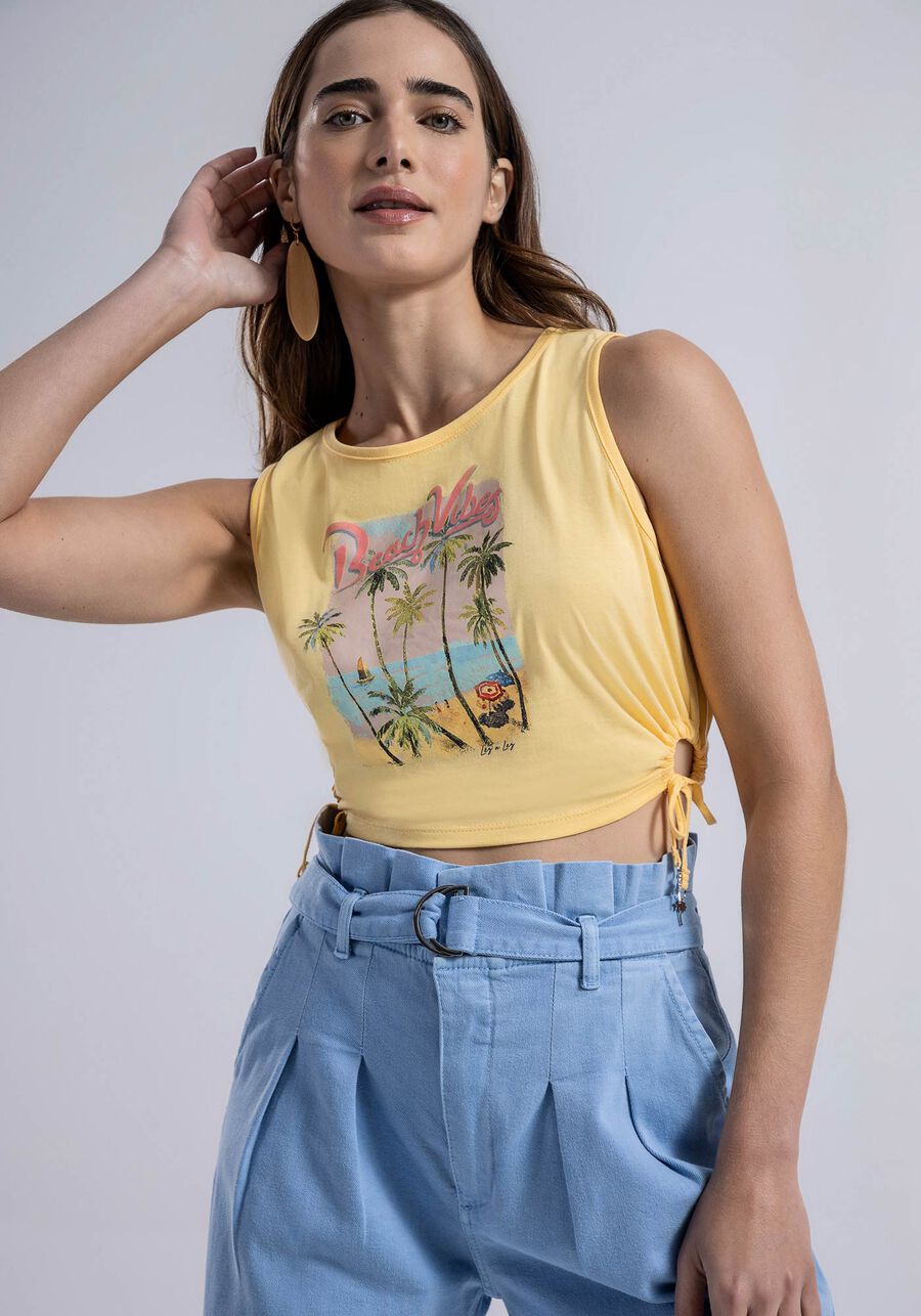 Regata Cropped em Malha com Cut Out Amarração, . Regata Cropped em Malha com Cut Out Amarração, , large.