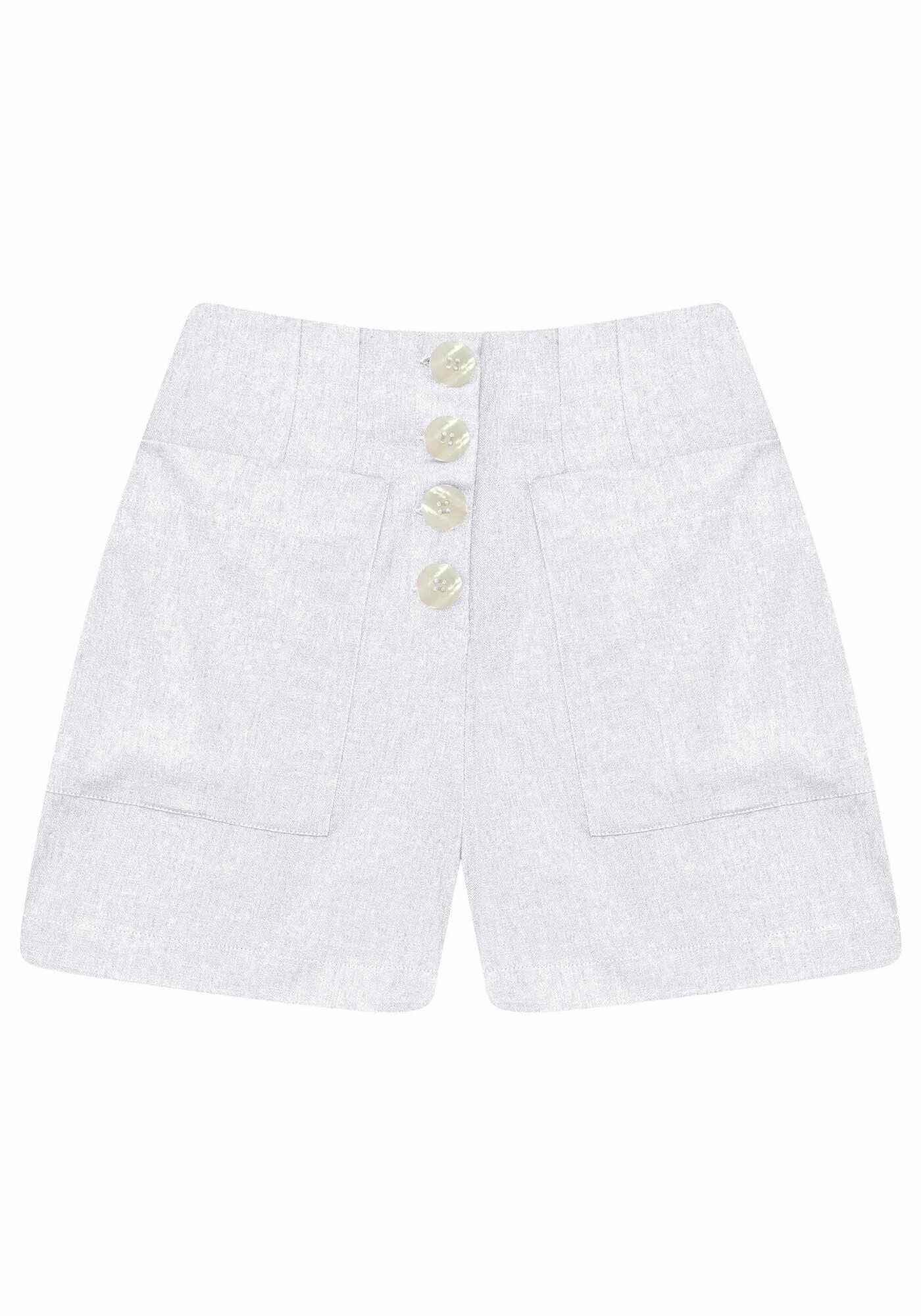 Shorts Linho com Bot&otilde;es Marinho Stella, , large.