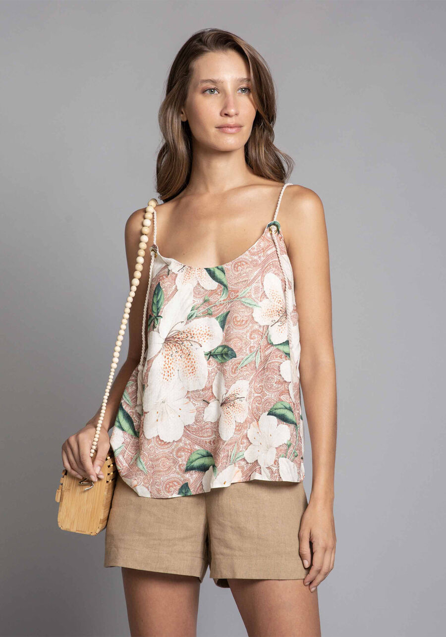 Blusa com Alças Estampa, . Blusa com Alças Estampa, , large.