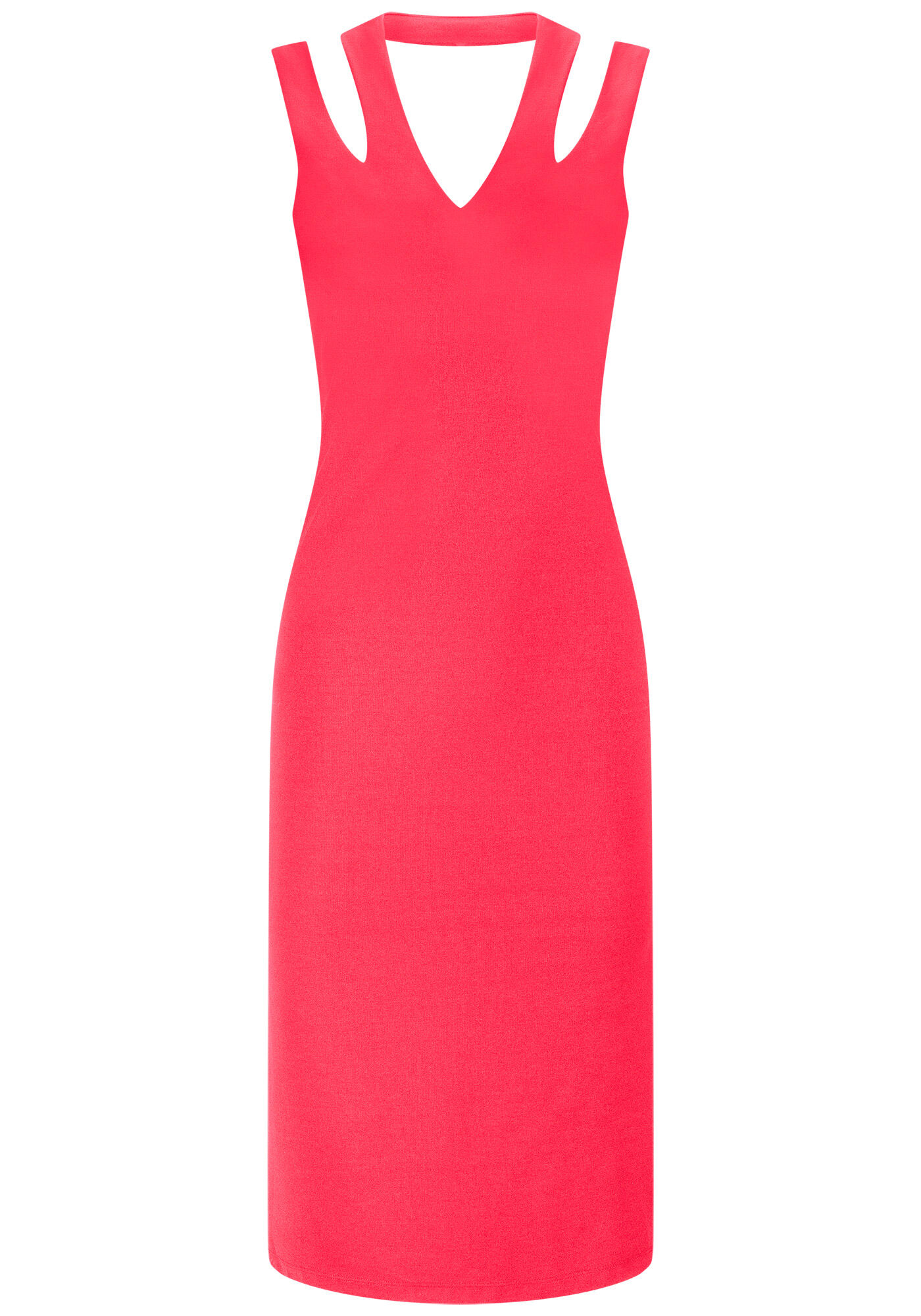 Vestido Midi em Malha com Recorte Al&ccedil;as, , large.