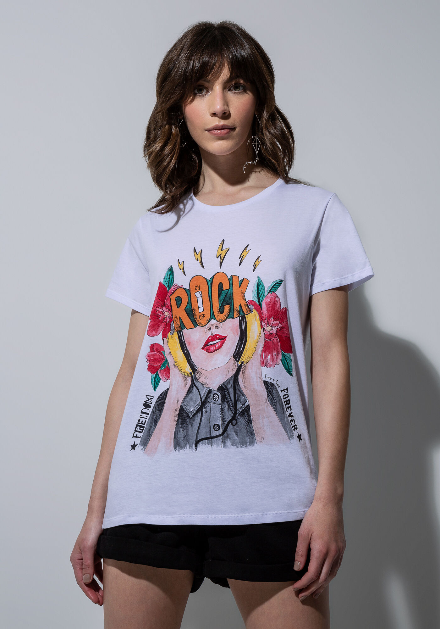 T-Shirt Play Lez Rock On, BRANCO, large.