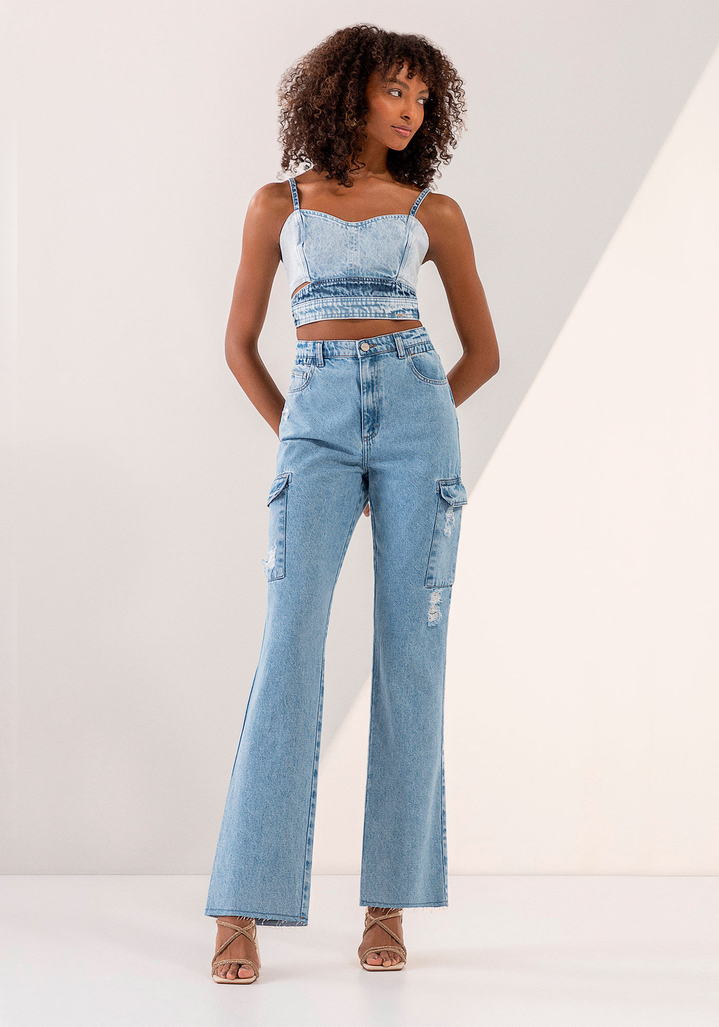 Calça jeans sales super alta
