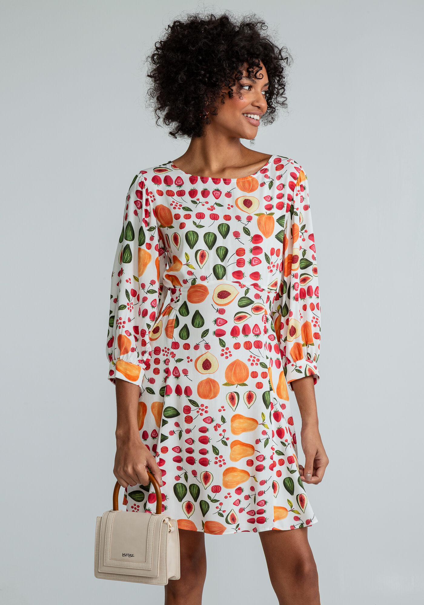 Vestido manga tres quarto hotsell