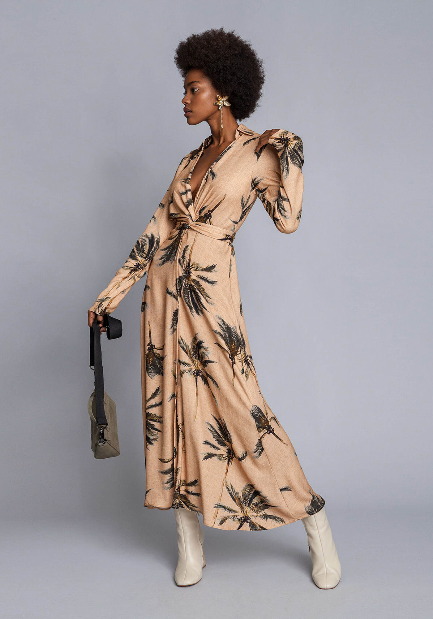 Vestido Manga Longa M&iacute;di Transpasse, , large.