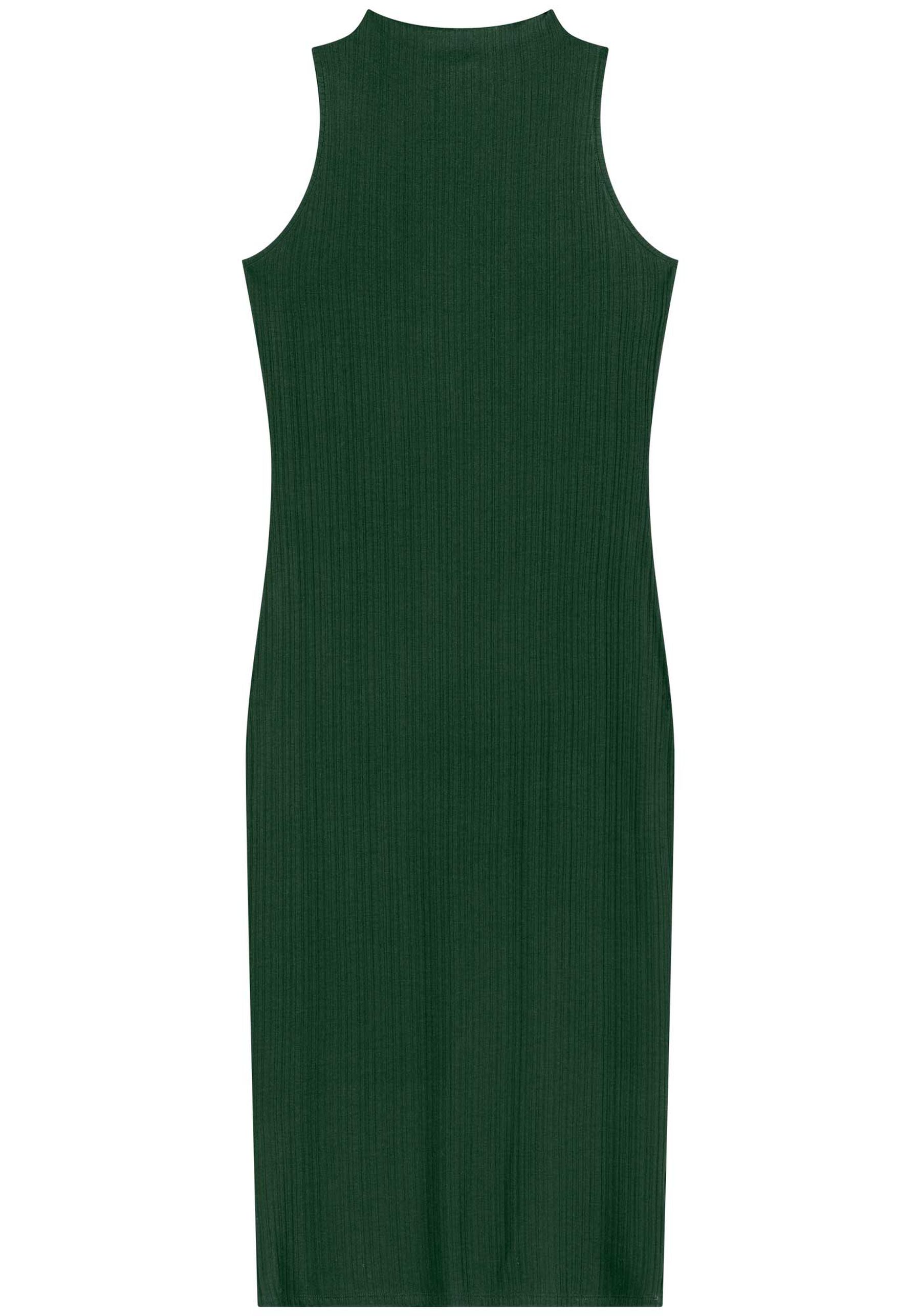 Vestido Midi Básico Em Malha Canelada De Viscose, VERDE COOPER. Vestido Midi Básico Em Malha Canelada De Viscose, VERDE COOPER, large.