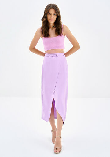 Saia Midi Transpassada com Cinto, LILAS KENLY. Saia Midi Transpassada com Cinto, LILAS KENLY, large.