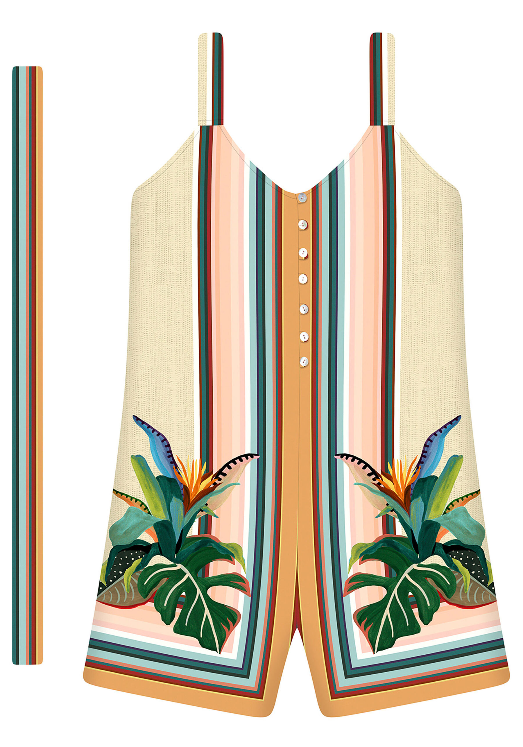 Macacão curto em tecido Rayon Bali, . Macacão curto em tecido Rayon Bali, , large.