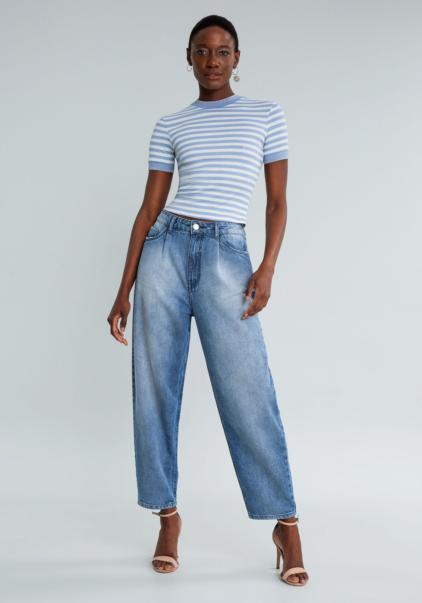 Mom jeans listrada top