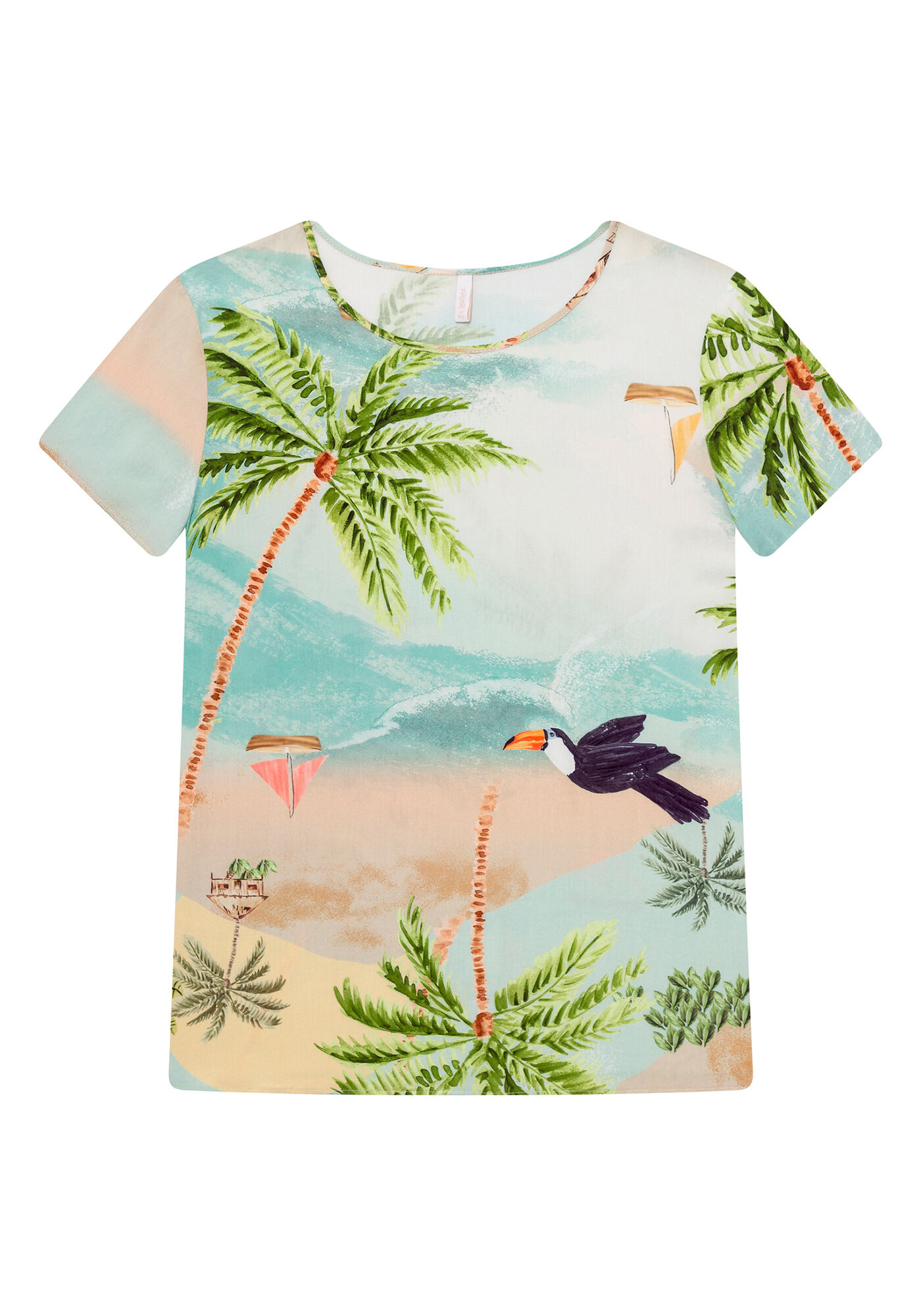 Blusa Manga Curta Estampa Axe, , large.