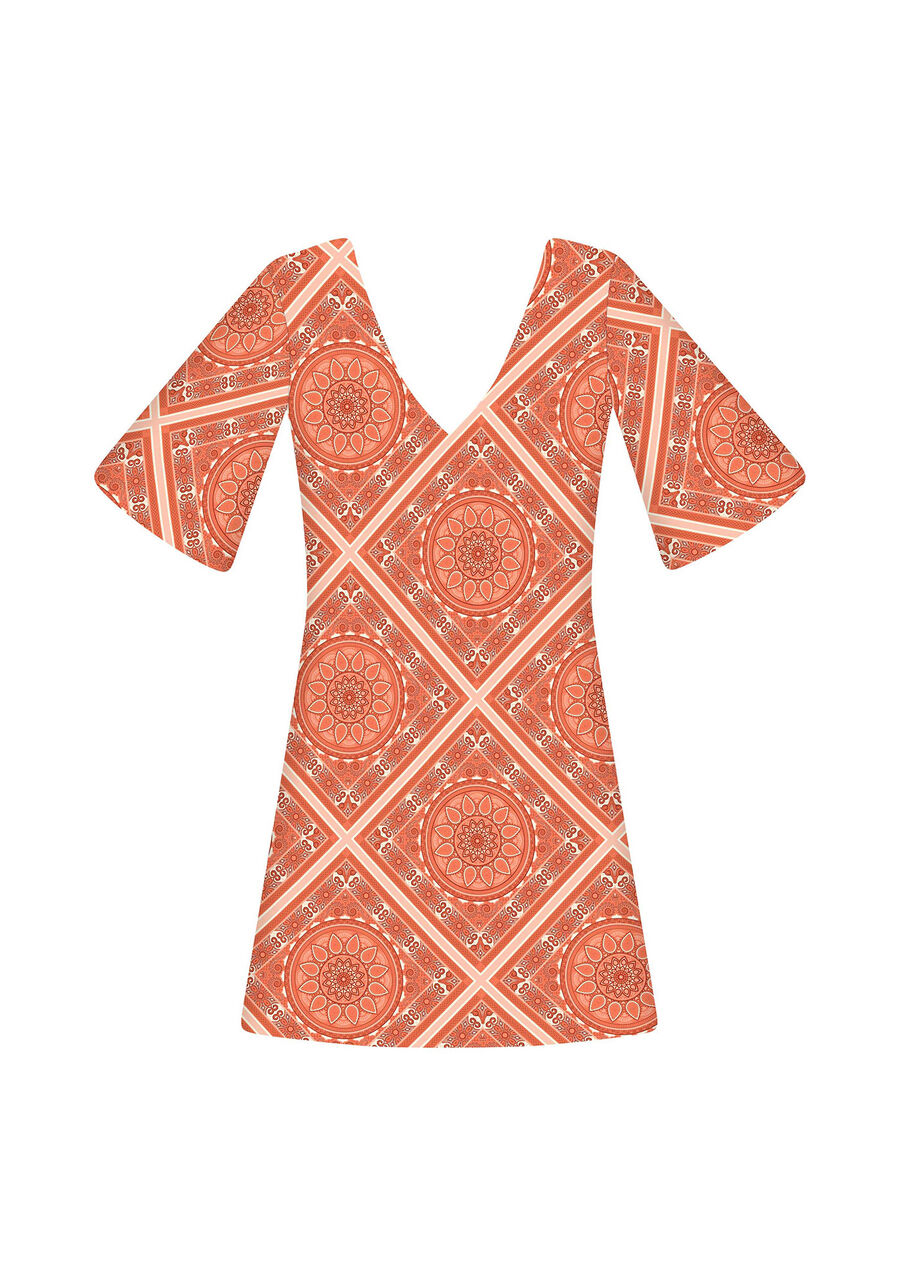 Vestido Estampado Manga 3/4, . Vestido Estampado Manga 3/4, , large.