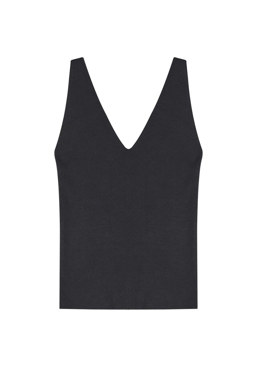 Regata Decote V Tricô, . Regata Decote V Tricô, , large.