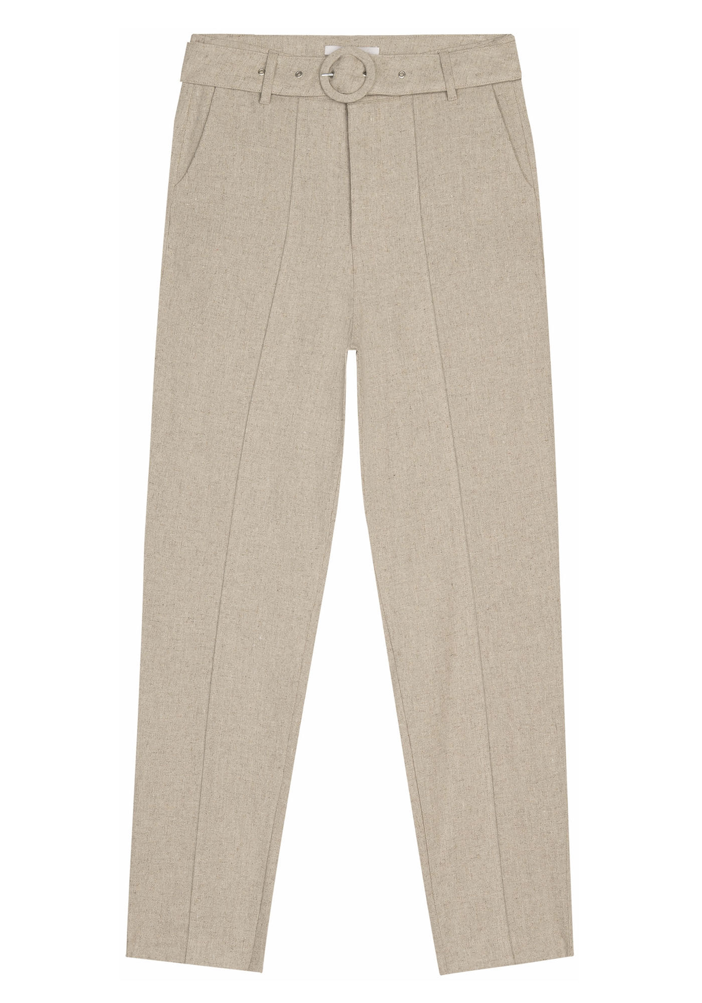 Cal&ccedil;a Carrot Alfaiataria em Linho com Cinto, , large.