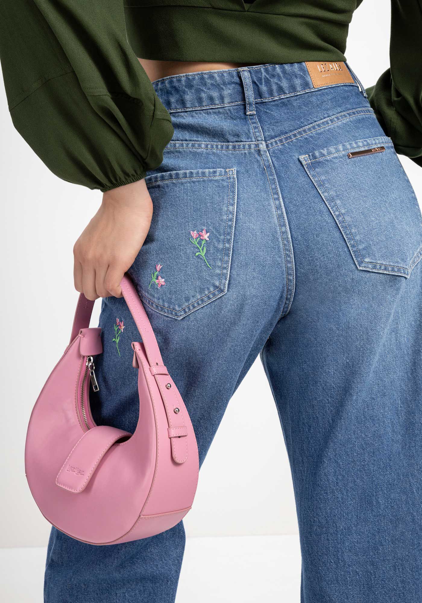 Bolsa M&eacute;dia Hobo com Al&ccedil;a Curta, ROSA FABULOUS, large.