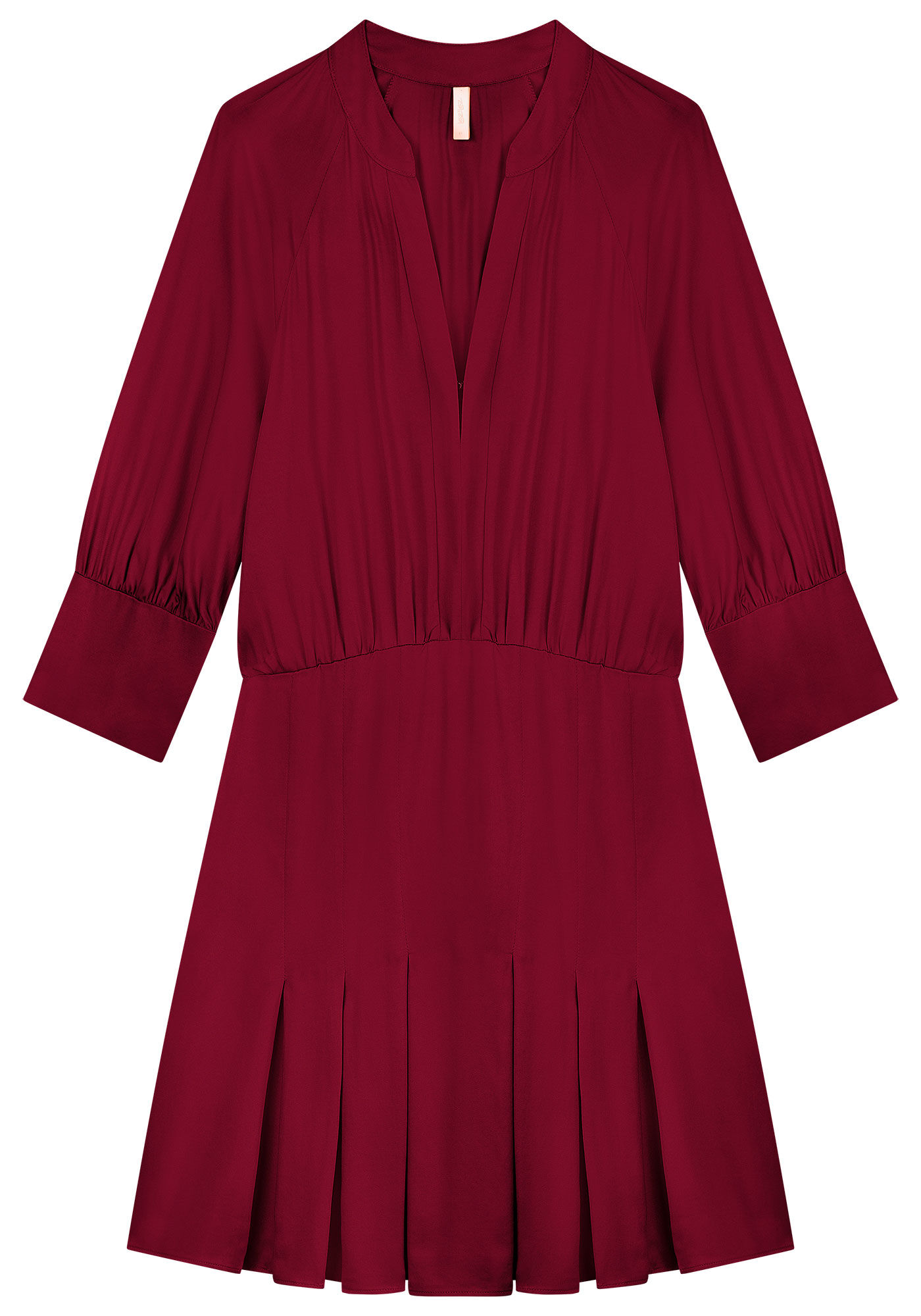 Vestido Curto Manga 3/4 com Pregas, , large.